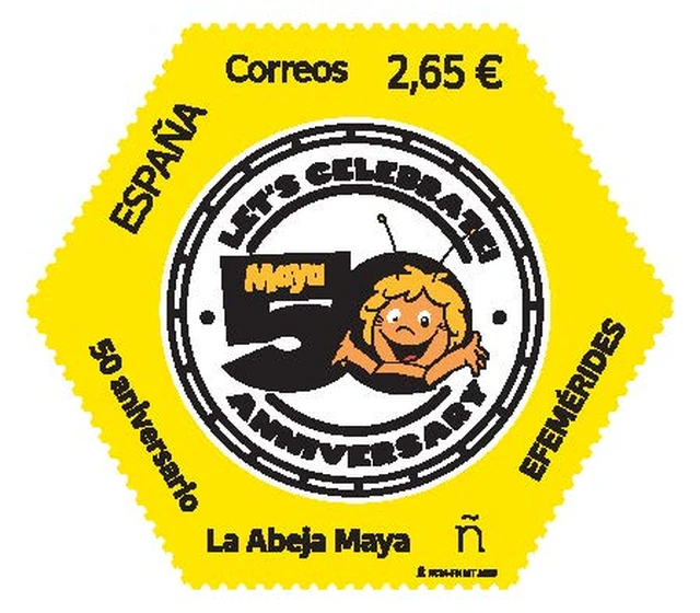 Sello conmemorativo del 50 aniversario de La Abeja Maya