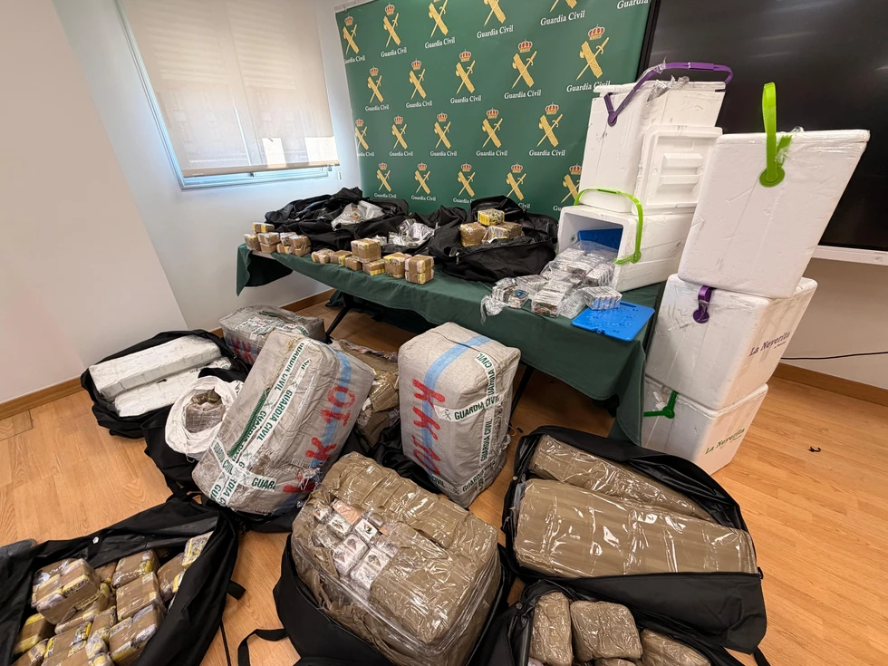 Intervenidos 478 kilos de hachís ocultos en un camión en la AP-15 en Navarra