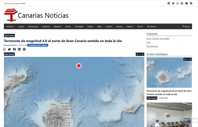 Terremotos al norte de Gran canaria
