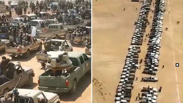 Mad Max, las películas, lo anticiparon: Impresionante caravana hutí armada avanza por el desierto