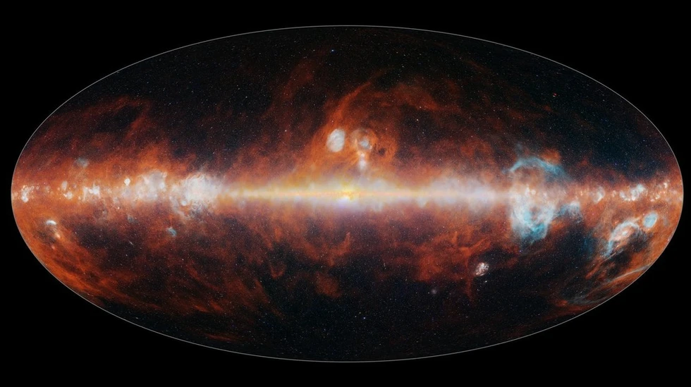 Mapa de todo el cielo sobre la Tierra en 102 colores visto por el telescopio SPHEREx / NASA