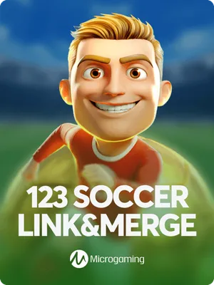 Football trophy and stadium symbols on a green pitch background with Link and Merge grid