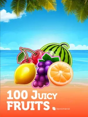 Glossy juicy fruit symbols including cherries and watermelon on a bright background