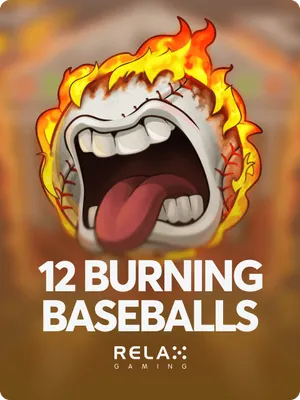 Flaming baseballs and sports symbols on a dramatic burning background