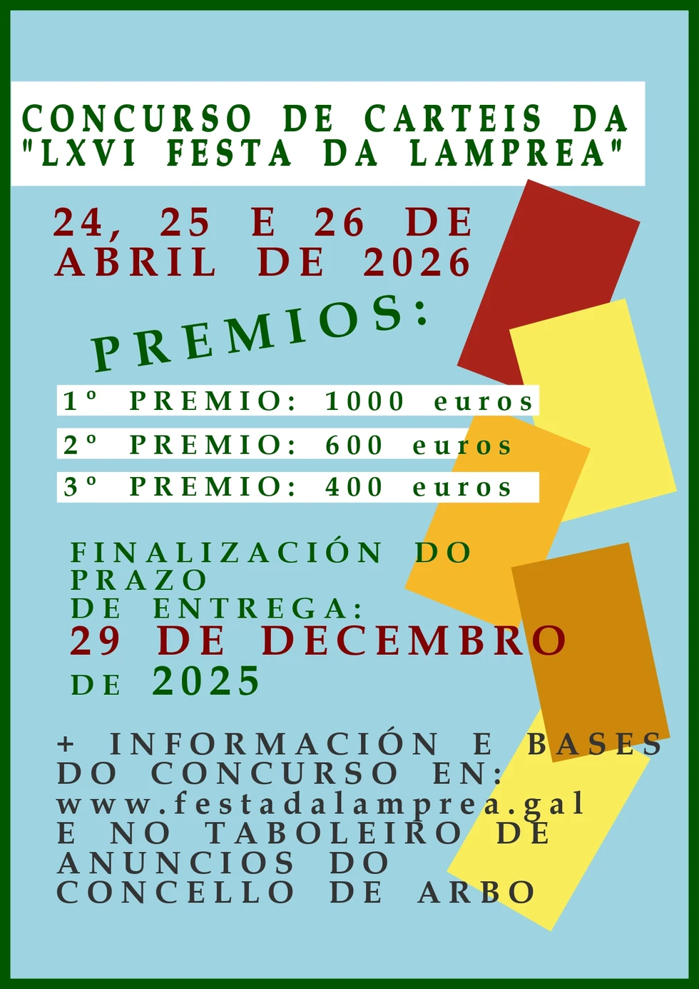 Convocatoria abierta para el concurso de carteles de la LXVI Festa da Lamprea en Arbo
