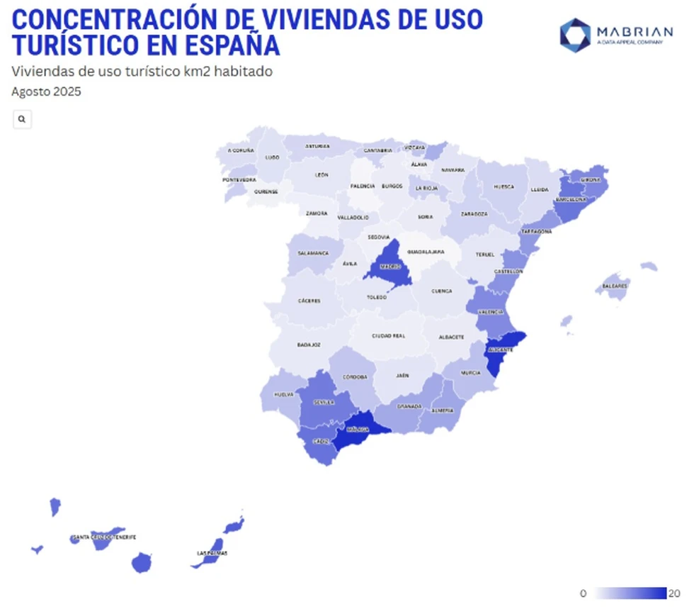 España ve una ligera y generalizada bajada en la oferta de viviendas turísticas