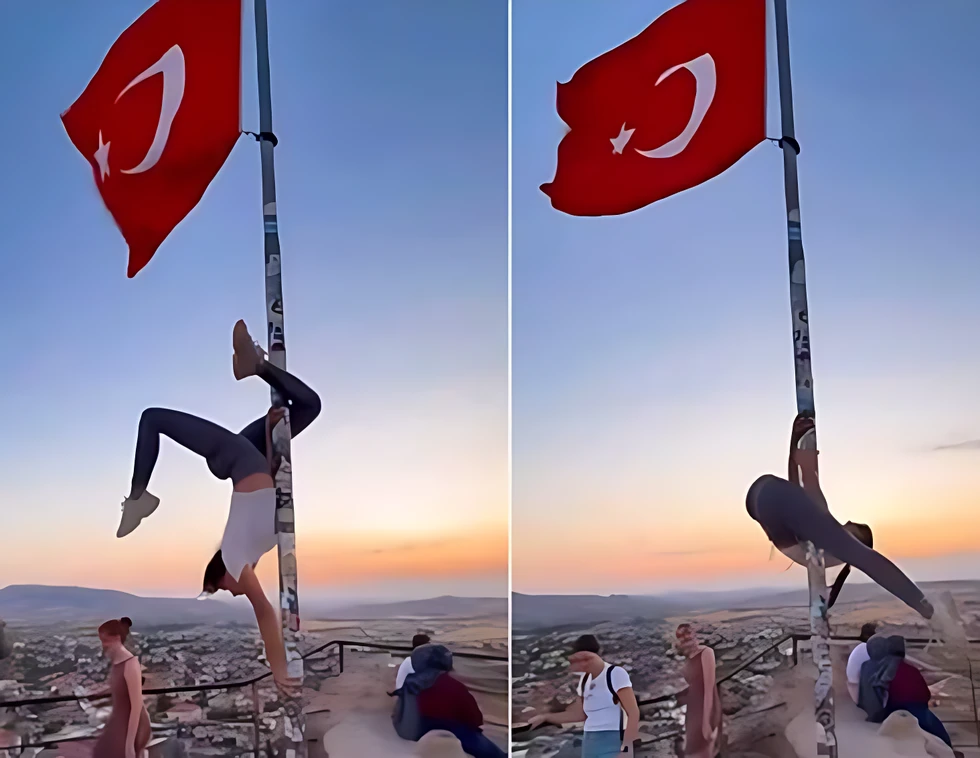 Turista se arriesga a cárcel por usar la bandera de Turquía en un baile en Capadocia