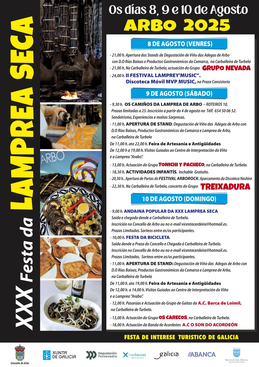 XXX Festa da Lamprea Seca: Celebración gastronómica, cultural y musical de Arbo